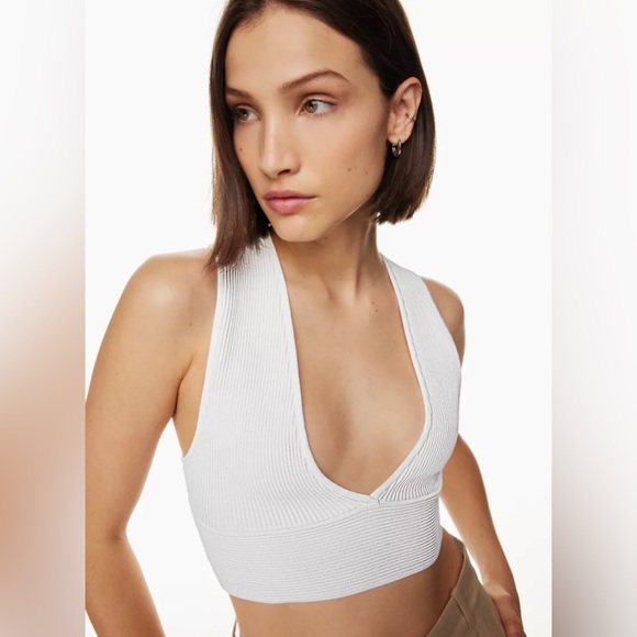 NWOT Aritzia Babaton Sculpt Knit Deep V-Neck Tank in Kelly Green | X-Small - Picture 4 of 6